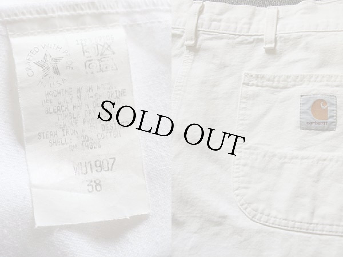 画像3: 90s USA製 carharttカーハート ペインター ショートパンツ 白 38★ショーツ (3)