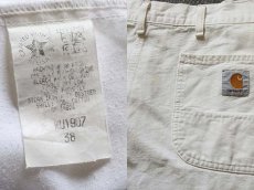 画像3: 90s USA製 carharttカーハート ペインター ショートパンツ 白 38★ショーツ (3)