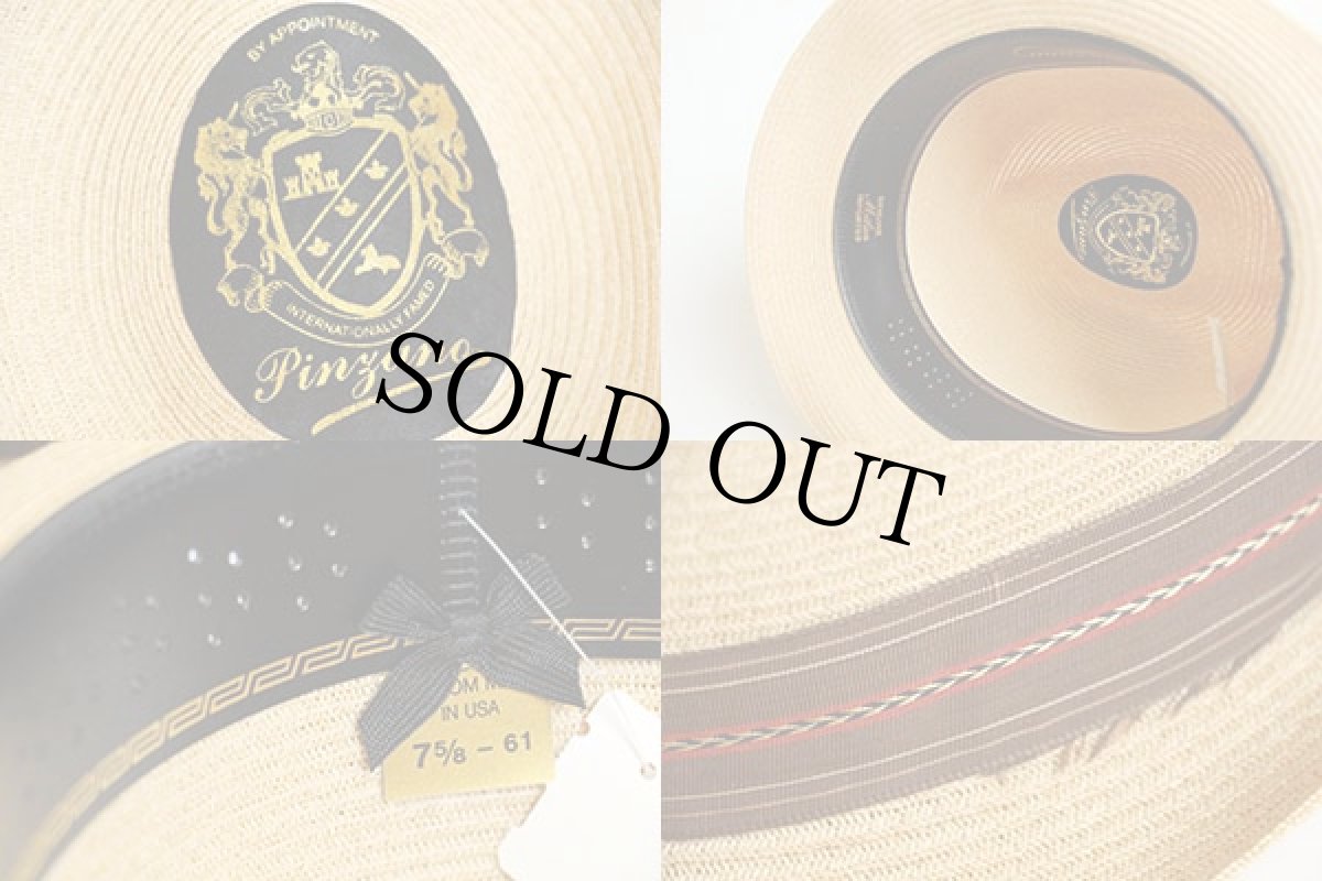 画像3: デッドストック★USA製 Pinzano 中折れ ストローハット ナチュラル 7 5/8-61 (3)