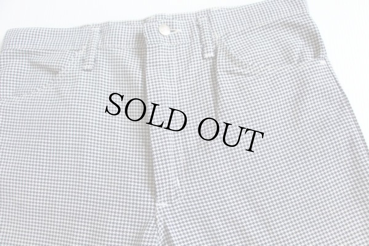 画像2: 70s USA製 Wranglerラングラー 千鳥格子 ベルボトム ツイルパンツ 紺×白 34×34 (2)