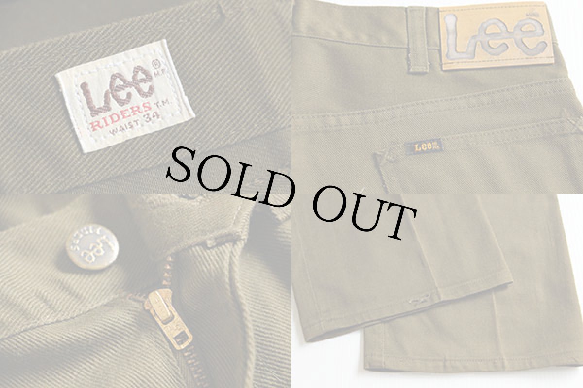 画像3: 70s Leeリー フレア ツイルパンツ オリーブ w34 (3)