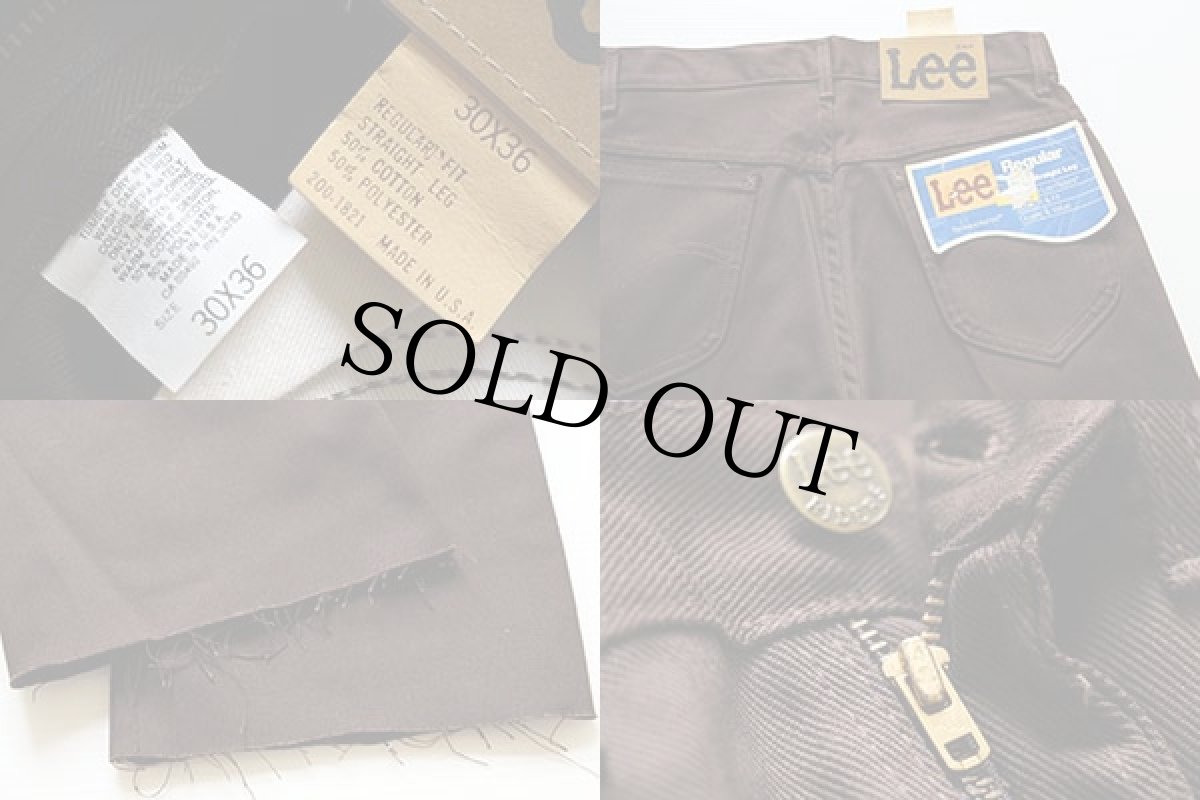 画像3: デッドストック★80s USA製 Leeリー 200 ツイルパンツ 焦げ茶 w30 (3)