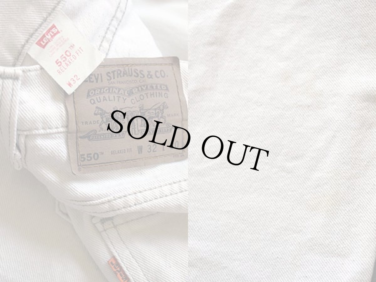 画像3: 90s USA製 Levi'sリーバイス 550 カラーデニム ショートパンツ 生成り w32★ショーツ (3)