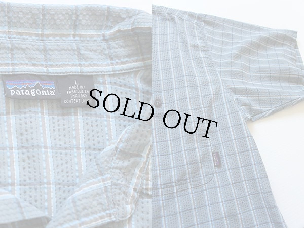 画像3: patagoniaパタゴニア チェック 半袖 シアサッカーシャツ L (3)