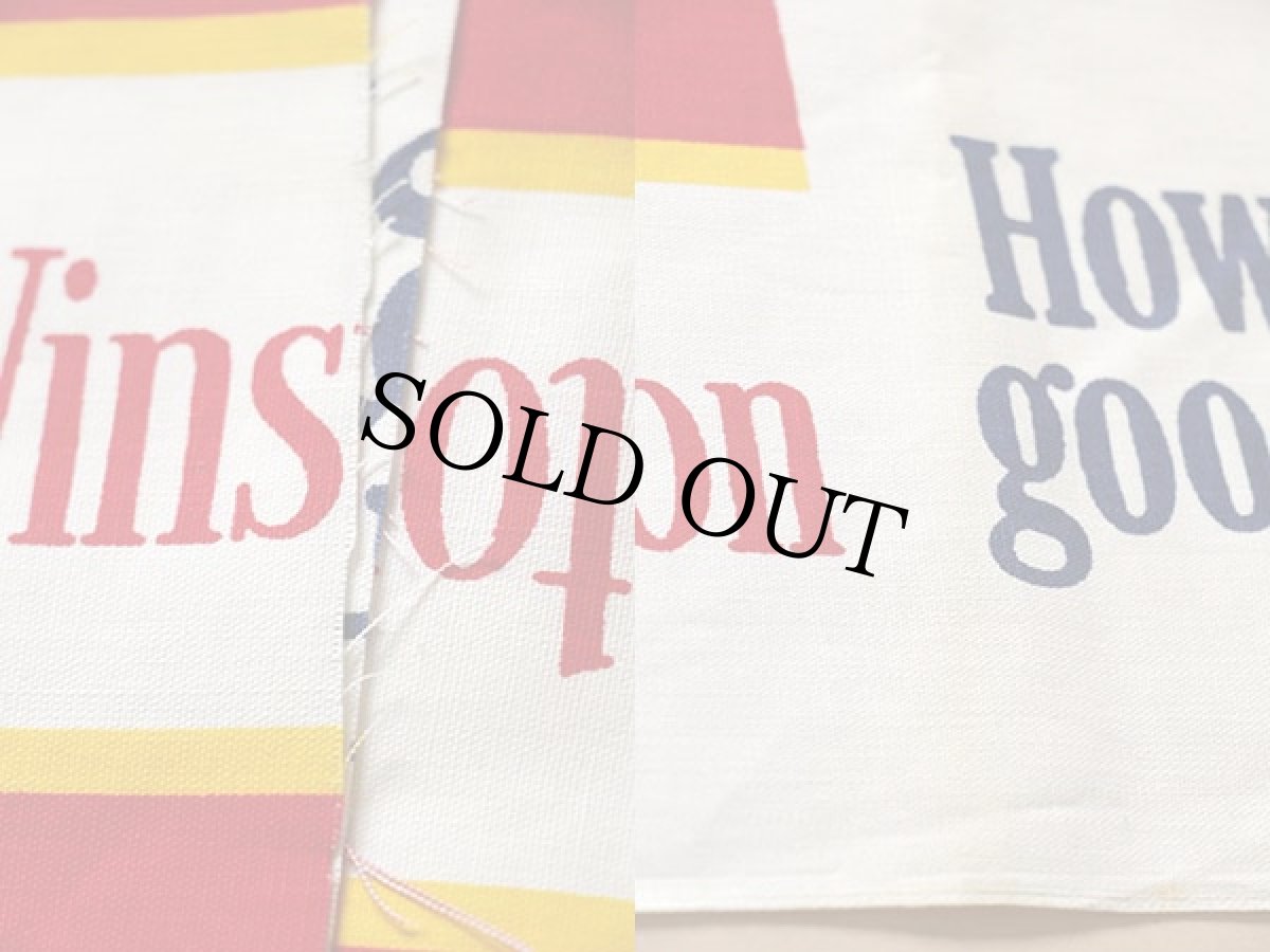 画像3: 70s Winston ロゴ 総柄 染み込みプリント コットン生地 (3)