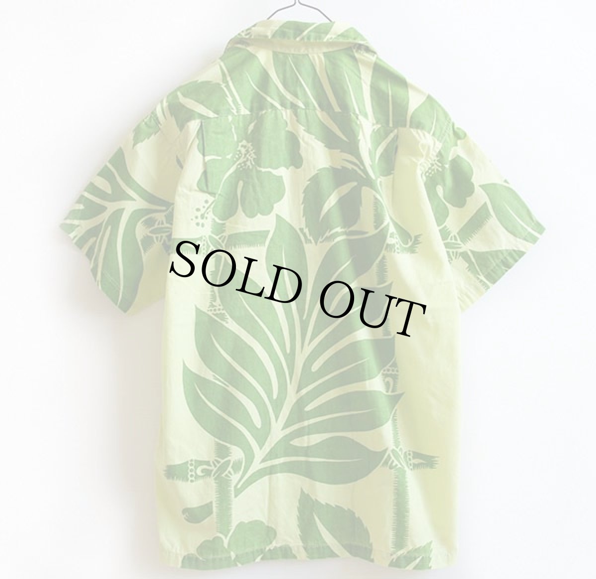 画像2: 60s ハワイ製 Kaluna Hawaii リーフ柄 コットン アロハシャツ (2)