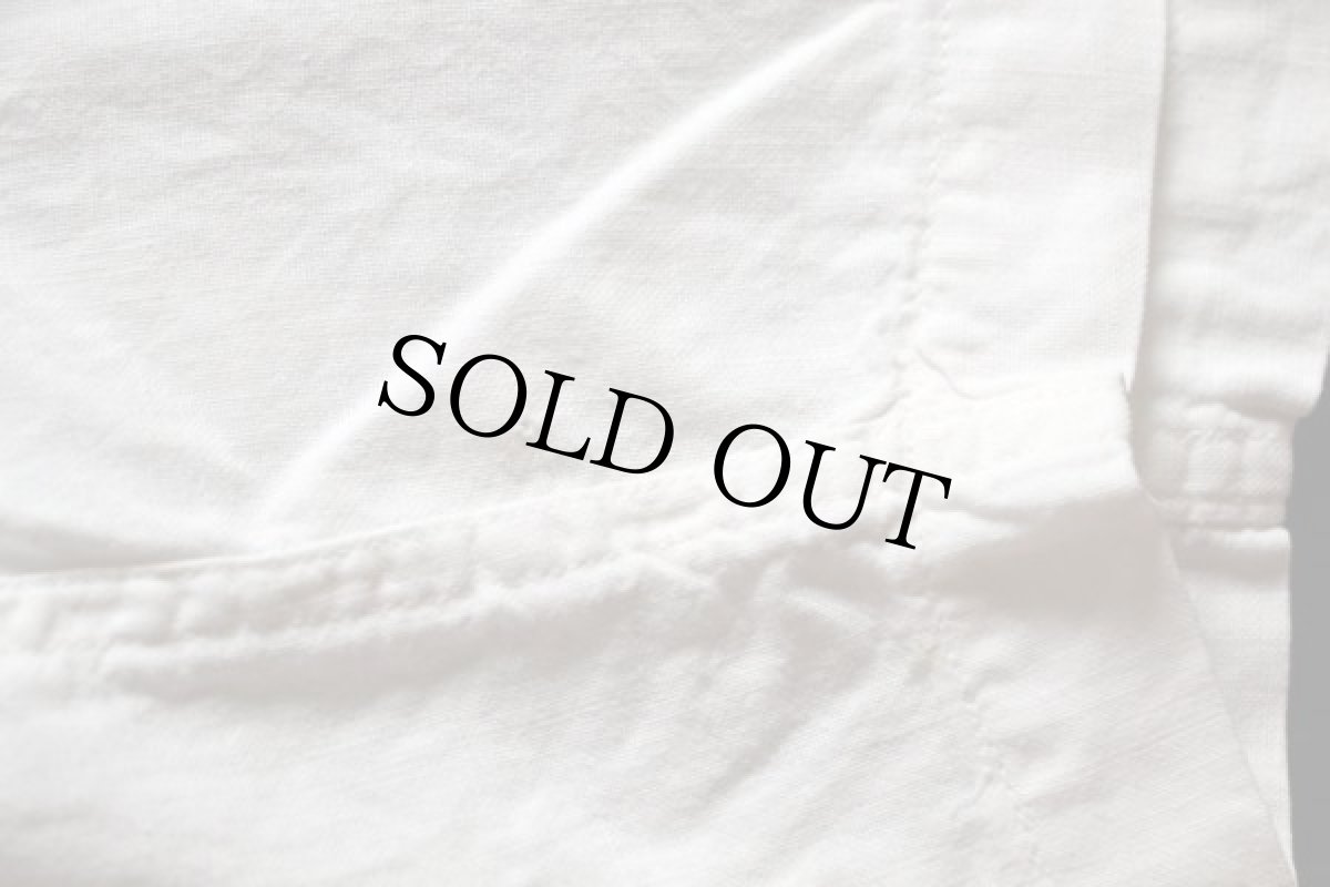 画像6: ビンテージ 米軍 スタンドカラー 半袖 メディカルシャツ 白 M (6)