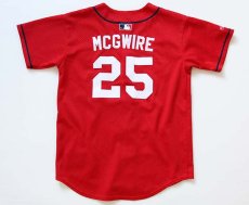 画像2: 90s USA製 Majestic MLB Cardinalsカージナルス MCGWIRE 25 メッシュ ベースボールシャツ 赤 キッズL (2)