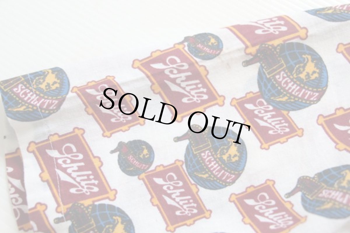 画像6: 70s USA製 Kmart Schlitz 総柄 染み込みプリント 半袖シャツ L (6)