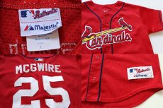 画像3: 90s USA製 Majestic MLB Cardinalsカージナルス MCGWIRE 25 メッシュ ベースボールシャツ 赤 キッズL (3)