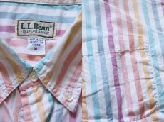 画像3: 80s USA製 L.L.Bean クレイジーストライプ ボタンダウン 半袖 コットンシャツ XL (3)