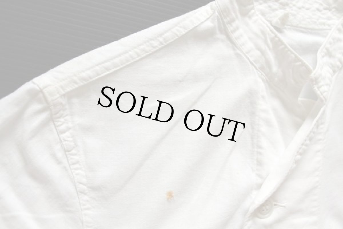 画像5: ビンテージ 米軍 スタンドカラー 半袖 メディカルシャツ 白 M (5)