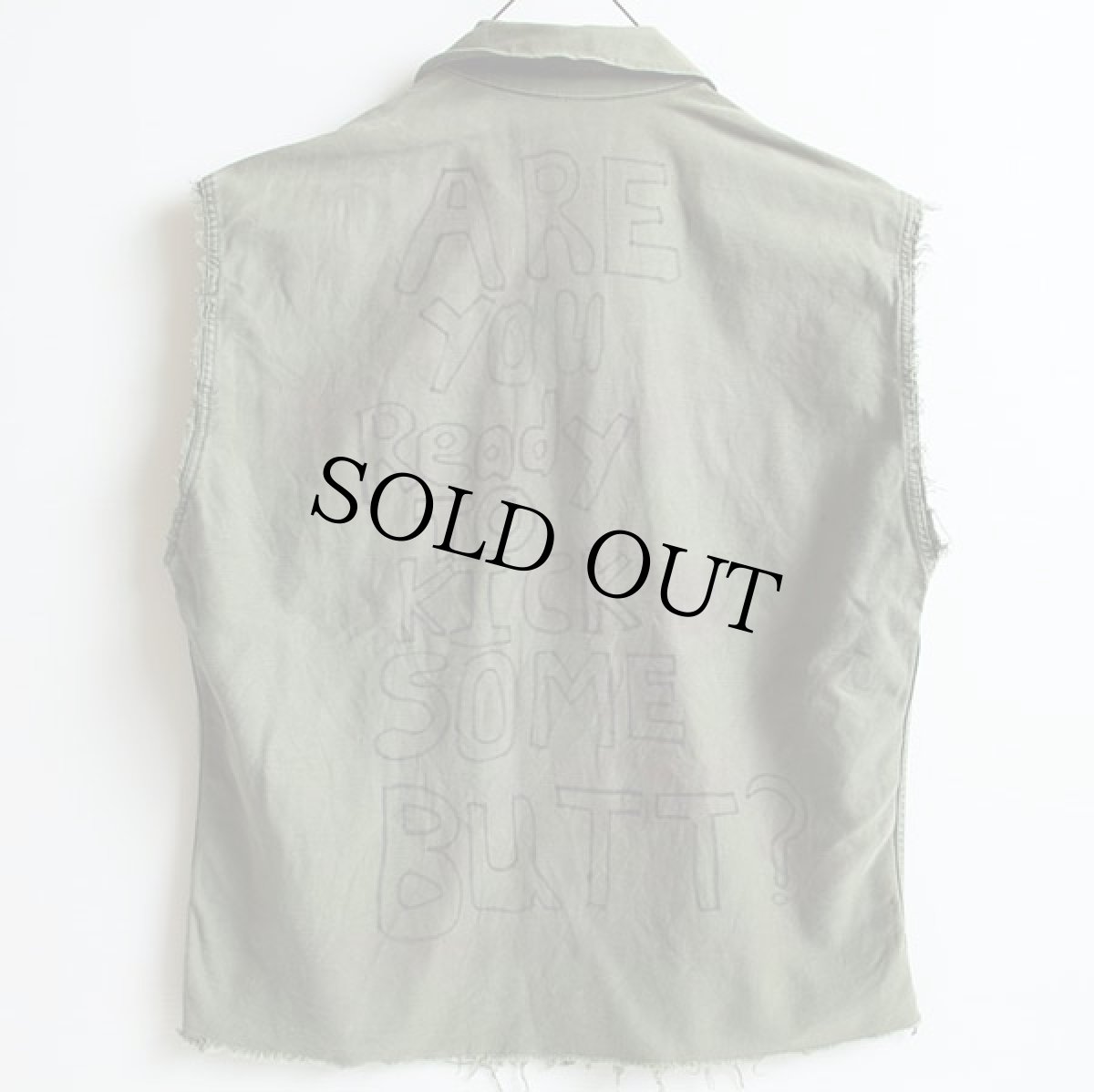 画像2: 40s 米軍 U.S.ARMYパッチ&スタッズ付き ハンドペイント カットオフ ユーティリティシャツ S (2)