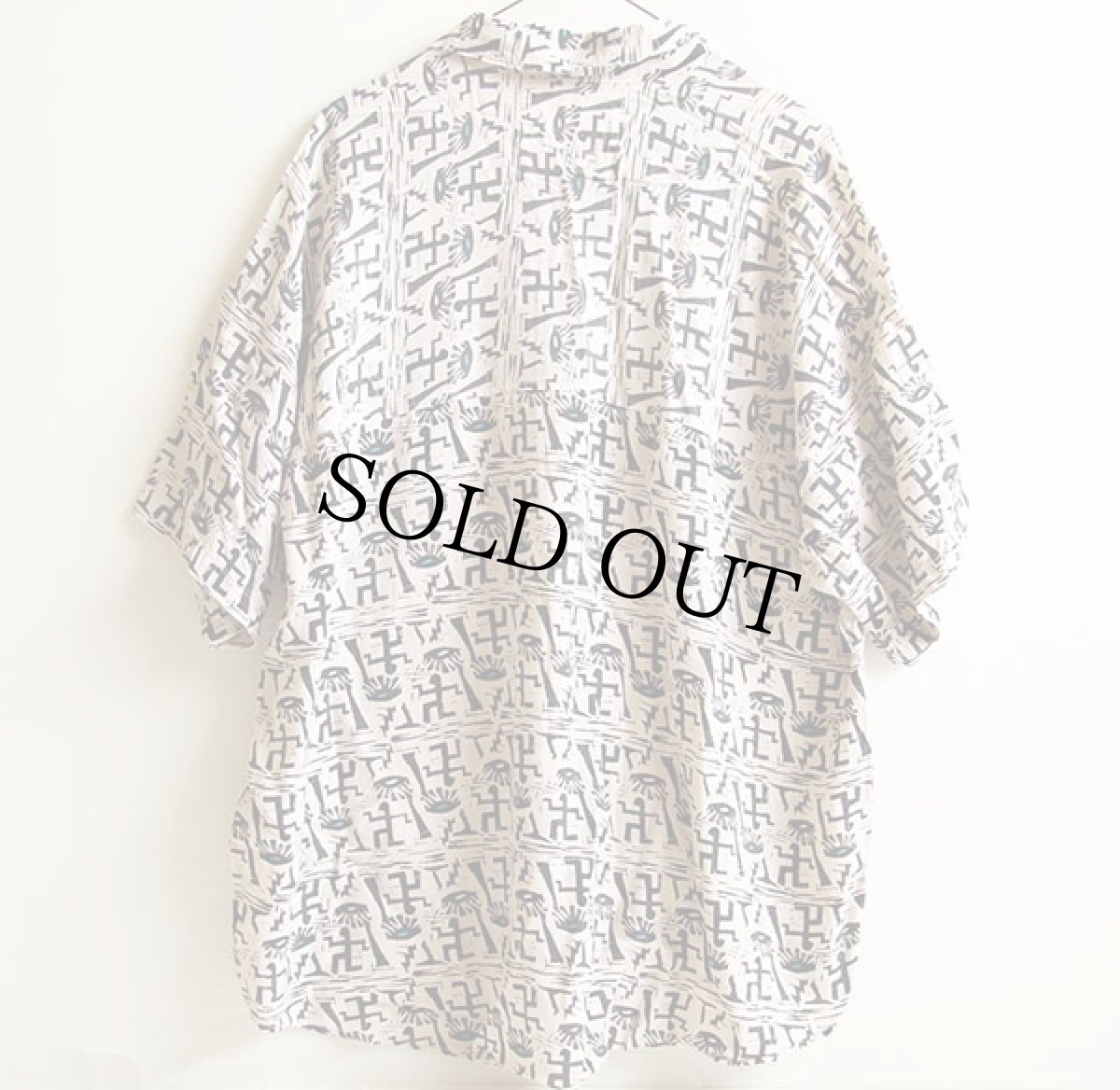 画像2: 90s USA製 FRANK 総柄 半袖 レーヨンシャツ L (2)