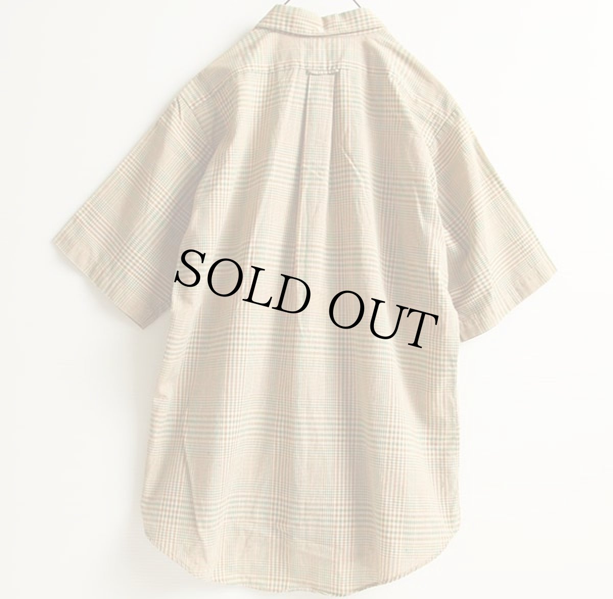 画像2: 70s USA製 B.V.D. XKE チェック 三点留め ボタンダウン 半袖 コットンシャツ M (2)