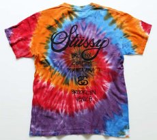 画像2: STUSSYステューシー ワールドツアー タイダイ染め コットンTシャツ M (2)