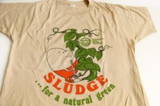 画像1: 70s USA製 SLUDGE for a natural green Tシャツ ベージュ L (1)