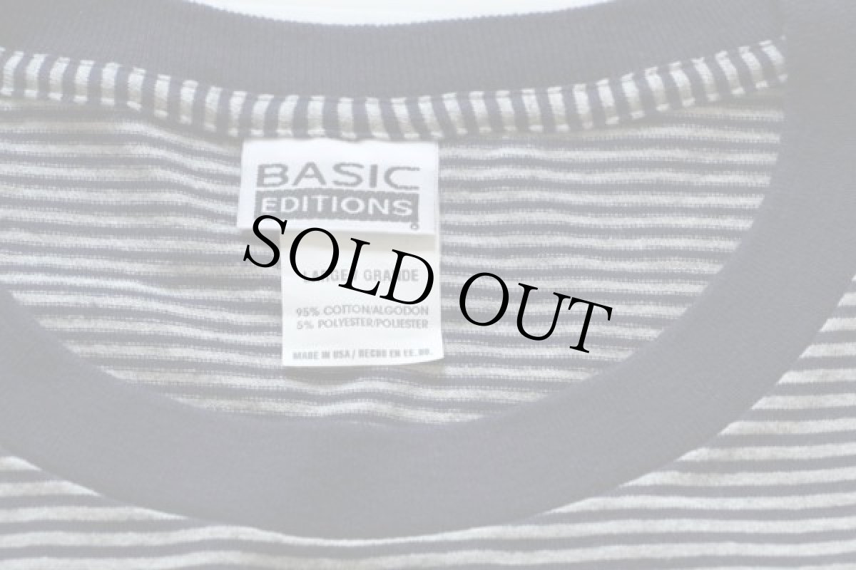画像3: デッドストック★90s USA製 BASIC EDITIONS ボーダー Tシャツ 紺×グレー (3)