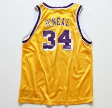 画像2: Championチャンピオン NBA LAKERSレイカーズ O'NEALオニール 34 ユニフォーム 黄×紫×白 ボーイズL (2)