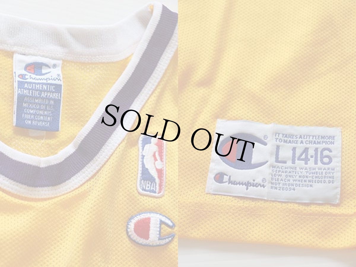 画像3: Championチャンピオン NBA LAKERSレイカーズ O'NEALオニール 34 ユニフォーム 黄×紫×白 ボーイズL (3)