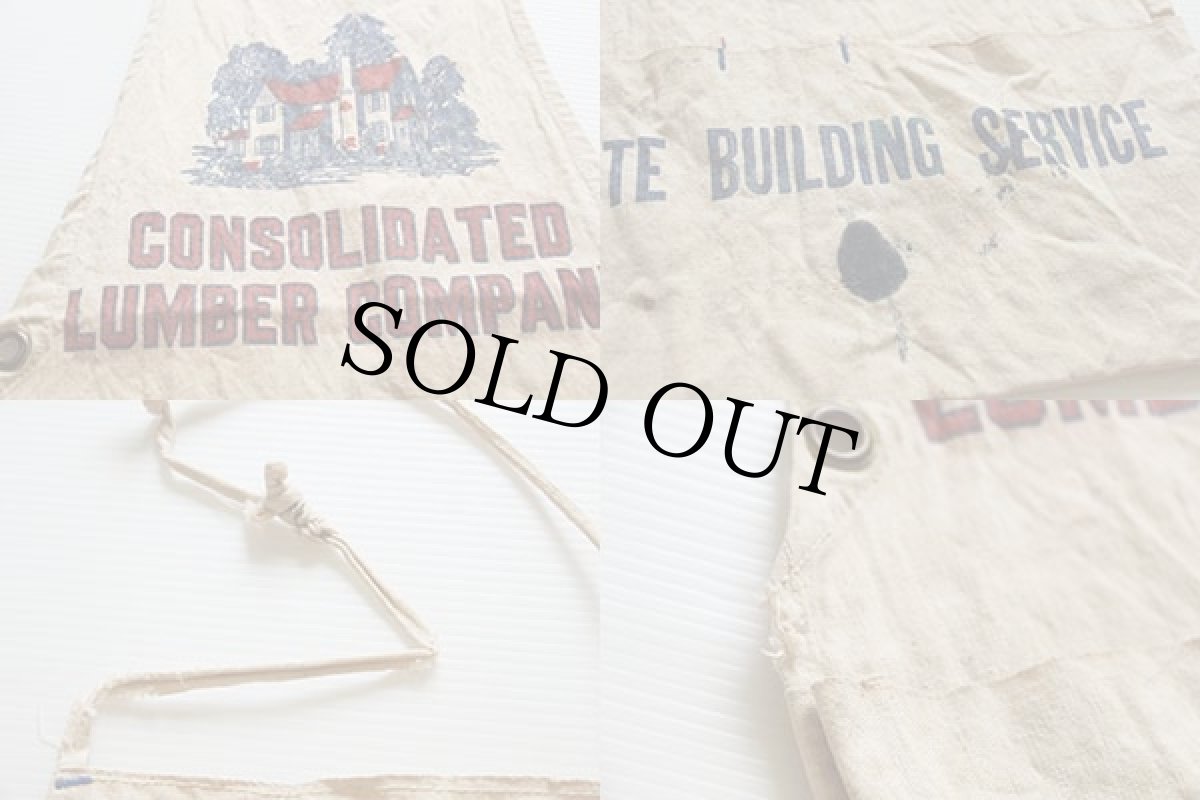 画像3: ビンテージ CONSOLIDATED LUMBER キャンバス ワークエプロン 生成り (3)