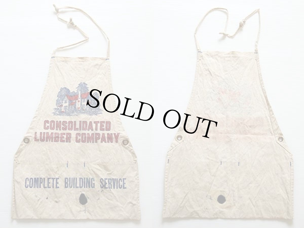 画像2: ビンテージ CONSOLIDATED LUMBER キャンバス ワークエプロン 生成り (2)