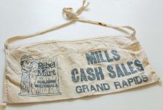 画像1: ビンテージ MILLS CASH SALES キャンバス ワークエプロン 生成り (1)