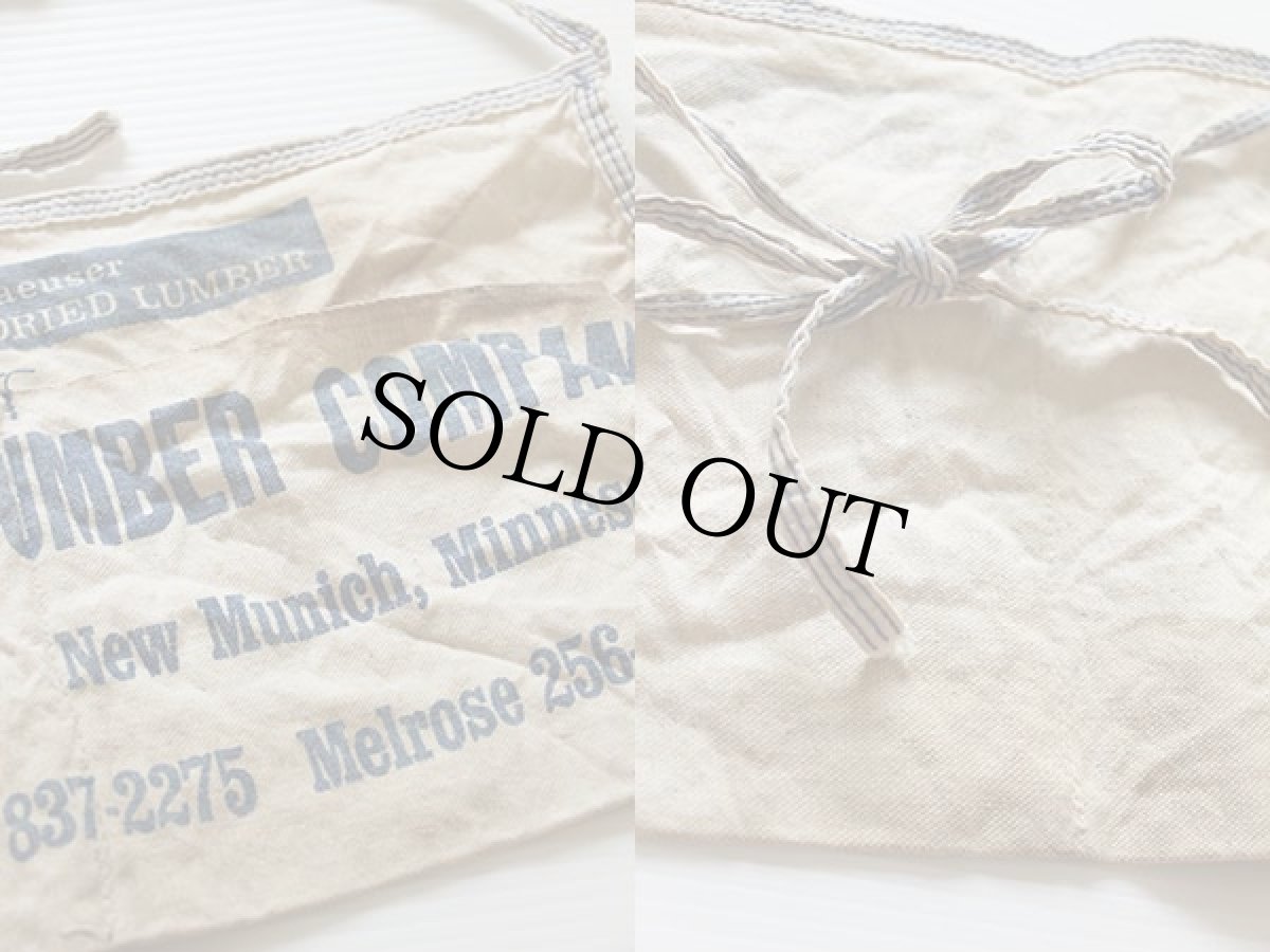 画像3: ビンテージ MATH WORMS LUMBER キャンバス ワークエプロン 生成り (3)