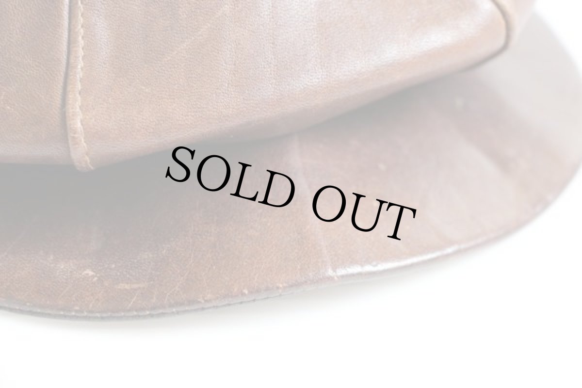 画像6: 70s UNKNOWN レザーキャスケット 茶 M (6)