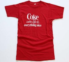 画像2: 70s USA製 Coke コカコーラ Tシャツ 赤 L (2)