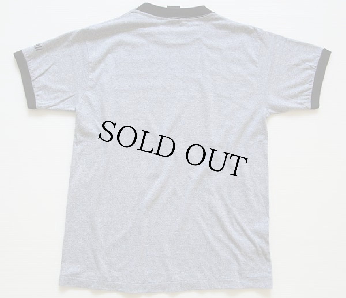 画像3: 80s USA製 maxellマクセル ロゴ 染み込みプリント リンガーTシャツ 杢グレー×黒 M (3)