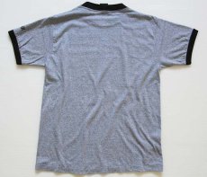 画像3: 80s USA製 maxellマクセル ロゴ 染み込みプリント リンガーTシャツ 杢グレー×黒 M (3)