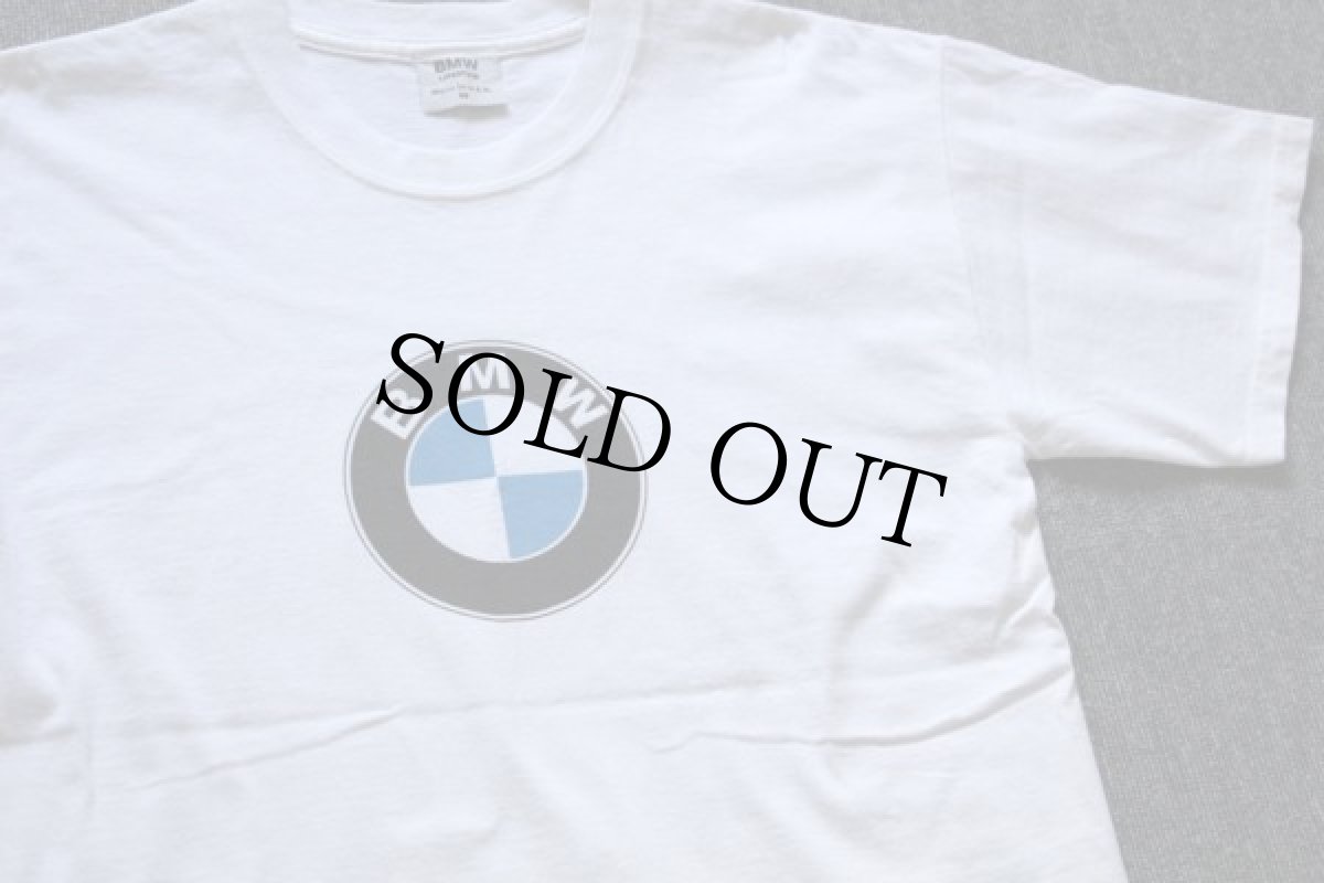 画像1: 90s USA製 BMW ロゴ コットンTシャツ 白 M (1)
