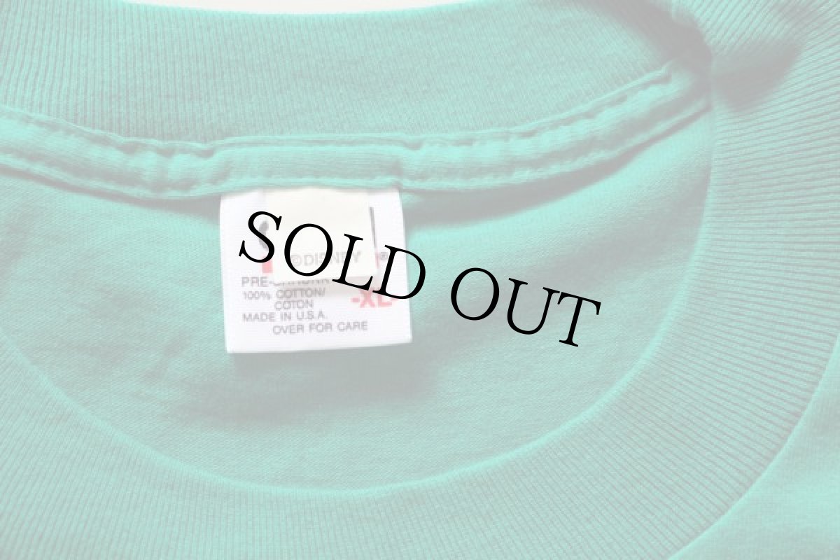 画像3: デッドストック★90s USA製 DISNEYディズニー ドナルドダック 刺繍 コットン ポケットTシャツ 緑 XL (3)