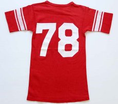 画像3: 70s USA製 Championチャンピオン U.W.-STOUT 78 コットン フットボールTシャツ 赤 S (3)