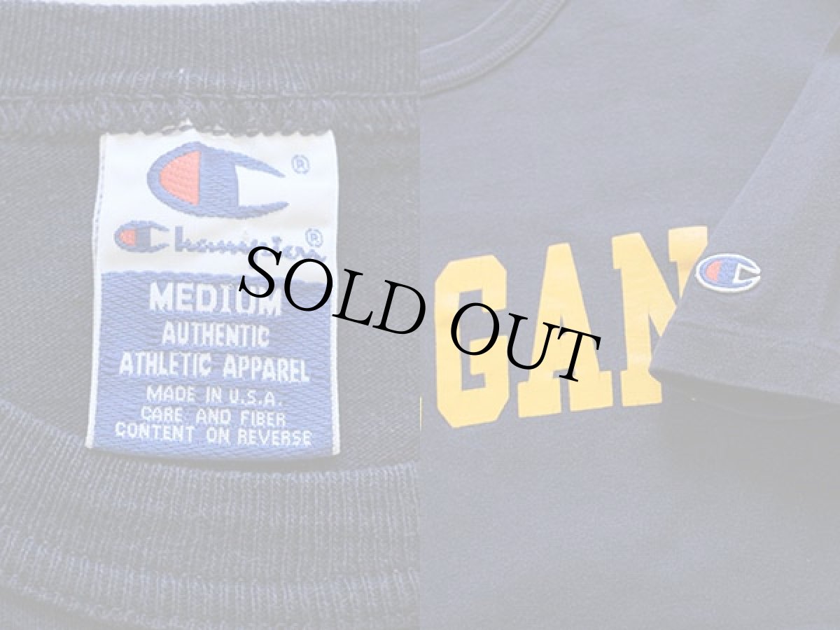 画像3: 90s USA製 Championチャンピオン MICHIGAN コットンTシャツ 紺 M (3)