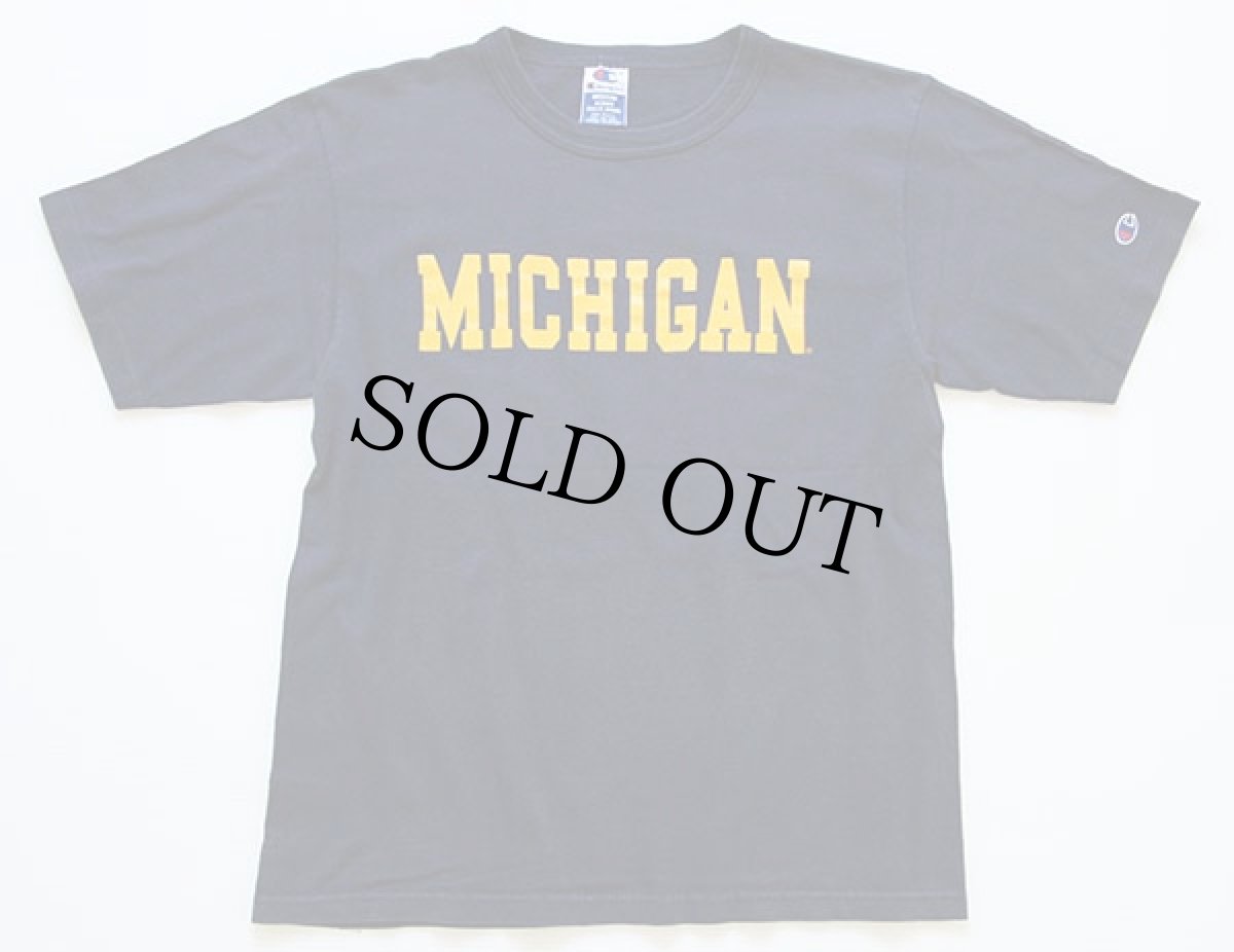 画像2: 90s USA製 Championチャンピオン MICHIGAN コットンTシャツ 紺 M (2)