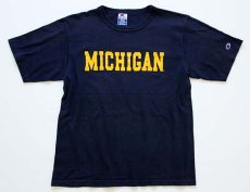 画像2: 90s USA製 Championチャンピオン MICHIGAN コットンTシャツ 紺 M (2)