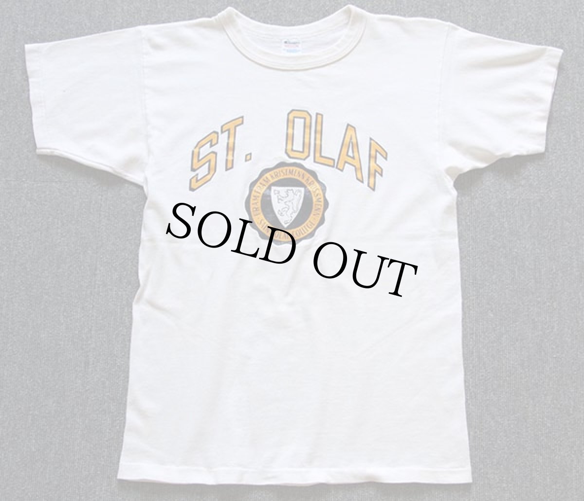 画像2: 80s USA製 Championチャンピオン ST.OLAF コットンTシャツ 白 M (2)