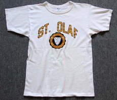 画像2: 80s USA製 Championチャンピオン ST.OLAF コットンTシャツ 白 M (2)