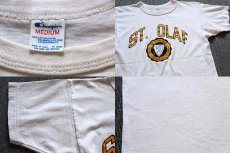 画像4: 80s USA製 Championチャンピオン ST.OLAF コットンTシャツ 白 M (4)