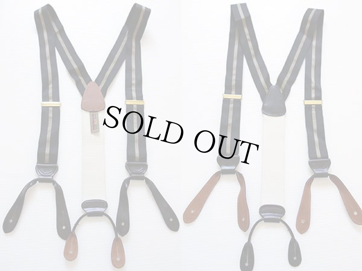 画像2: 英国製 TRAFALGAR ライン入り ボタンタブ式 サスペンダー★888 (2)