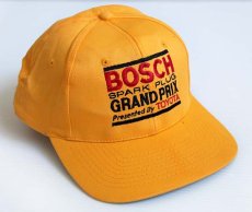 画像1: 90s BOSCHボッシュ SPARK PLUG TOYOTAトヨタ ロゴ刺繍 コットンキャップ 黄 (1)