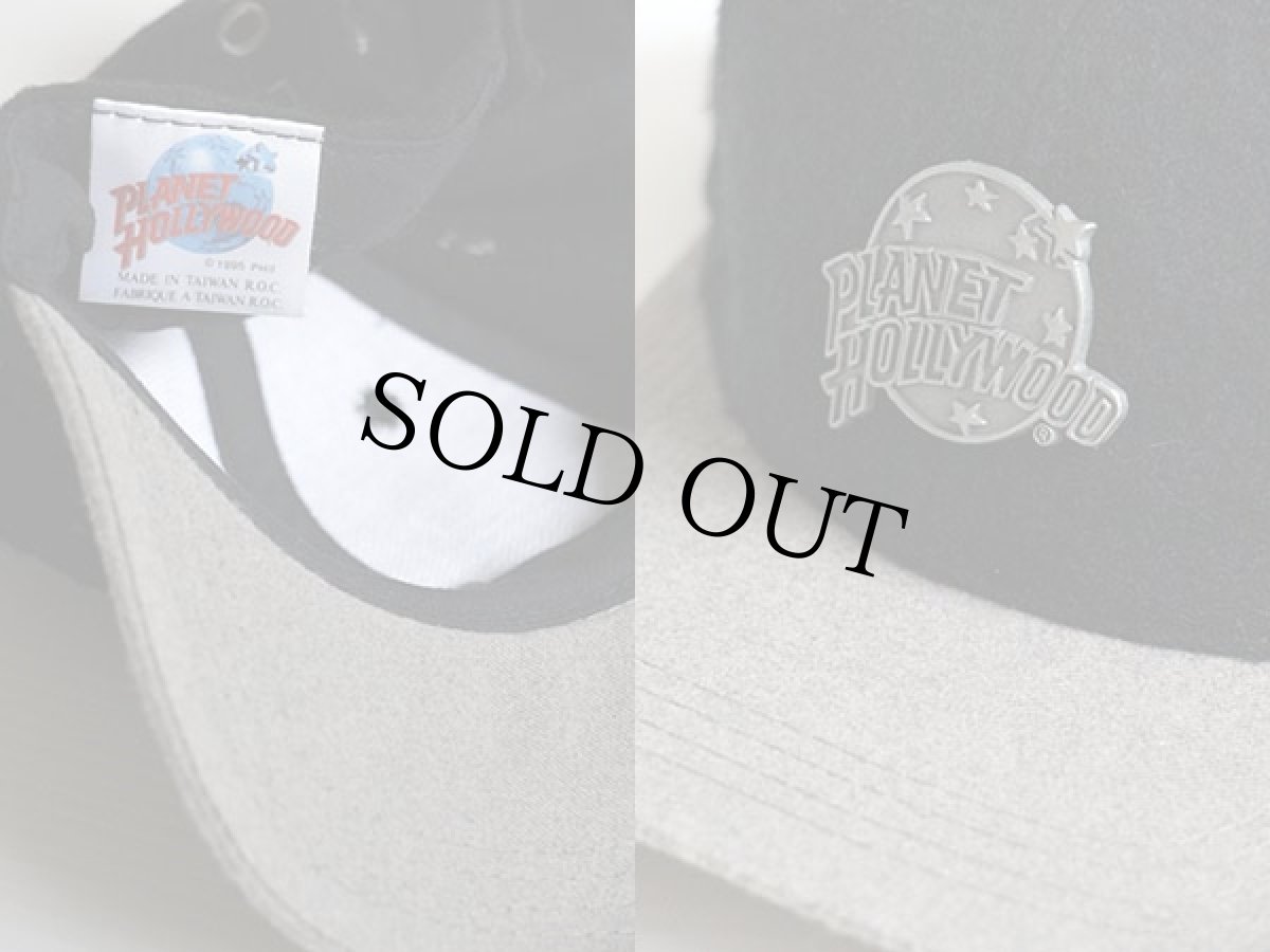 画像3: 90s PLANET HOLLYWOOD ロゴバッジ ツートン ウール混 キャップ 黒×グレー (3)