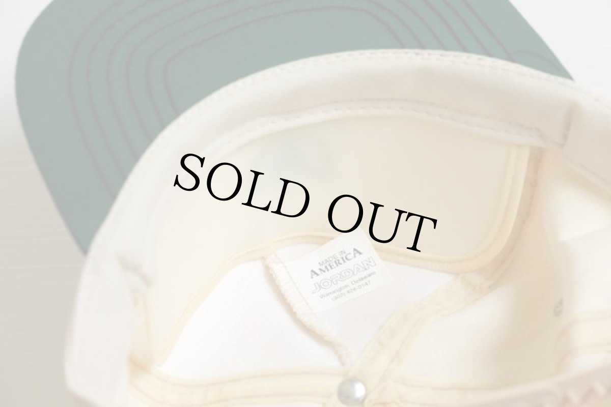 画像3: 80sデッドストック USA製 Liberty ロゴ刺繍 ツートン コットンキャップ 生成り×紺 (3)