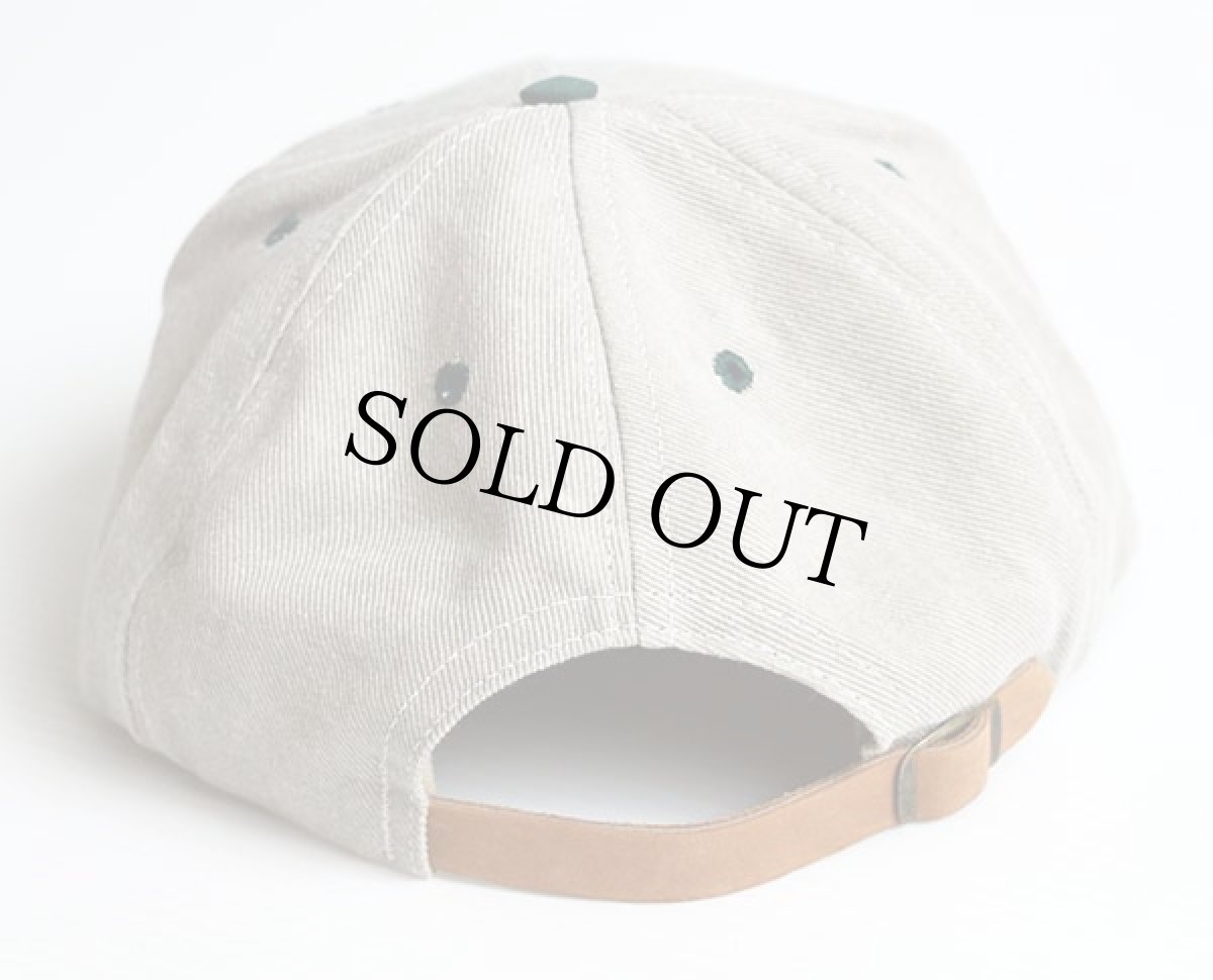 画像2: デッドストック★FERRY'S SEEDS ロゴ刺繍 ツートン コットンキャップ グレーベージュ×緑 (2)