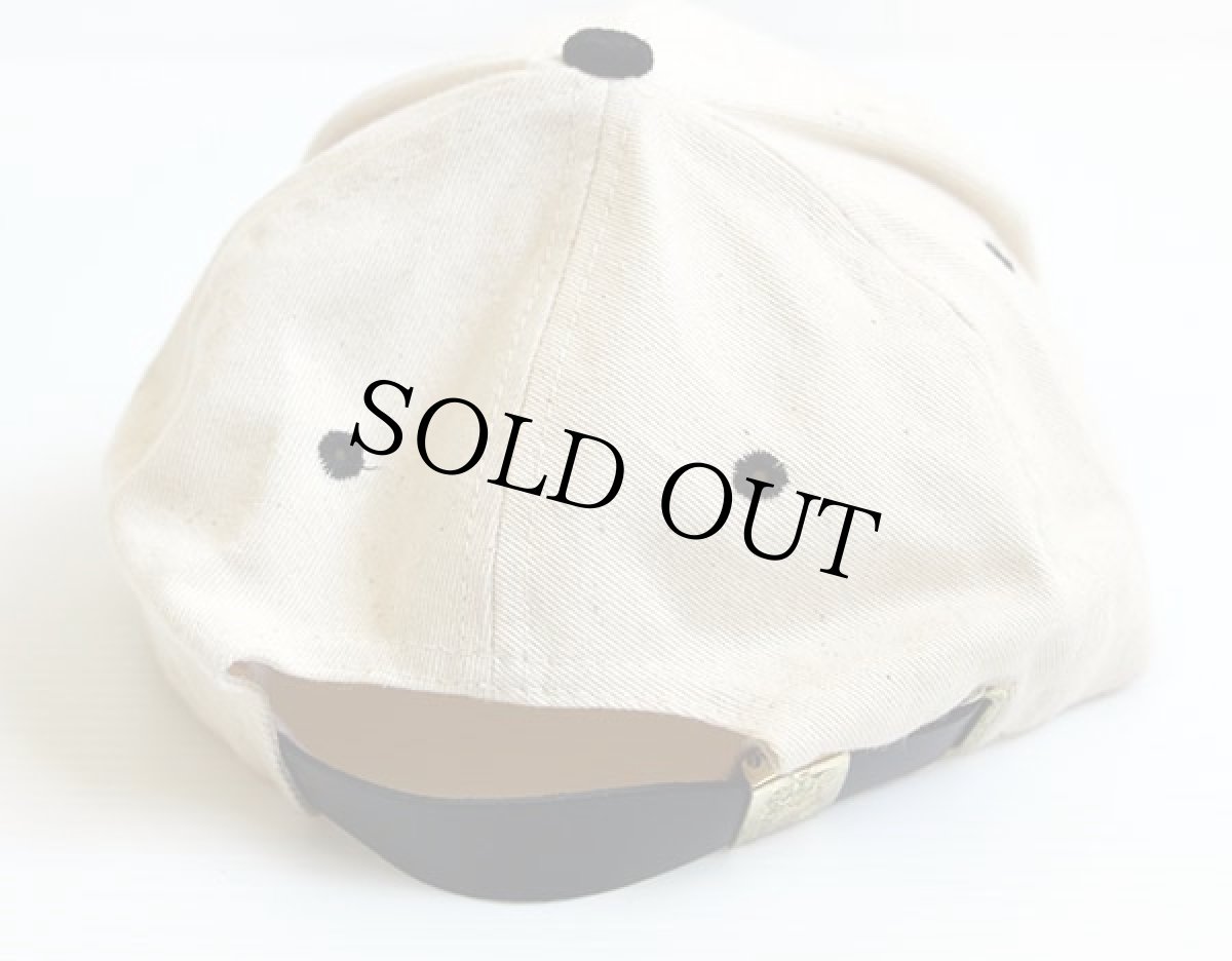 画像2: 90s Midwest HARDWOOD ロゴ刺繍 ツートン コットンキャップ 生成り×黒 (2)