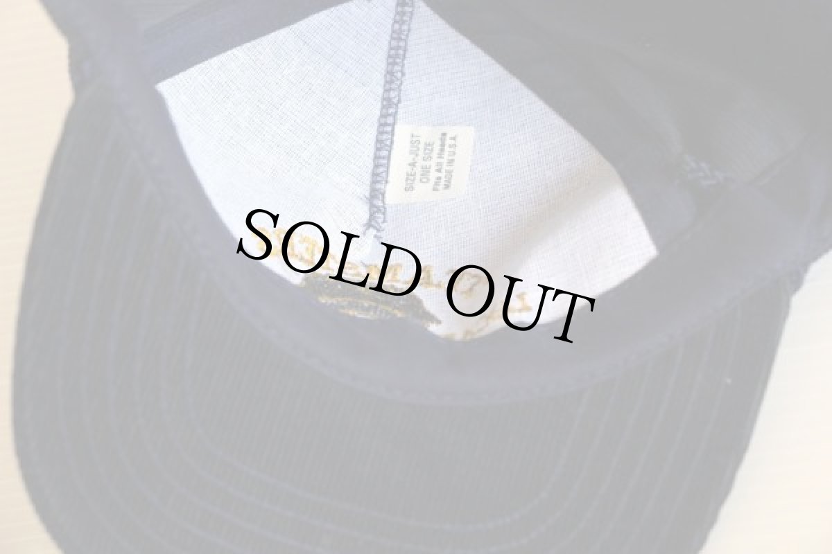 画像3: デッドストック★80s USA製 TEAMSTERS ロゴ刺繍 コーデュロイキャップ 紺 (3)