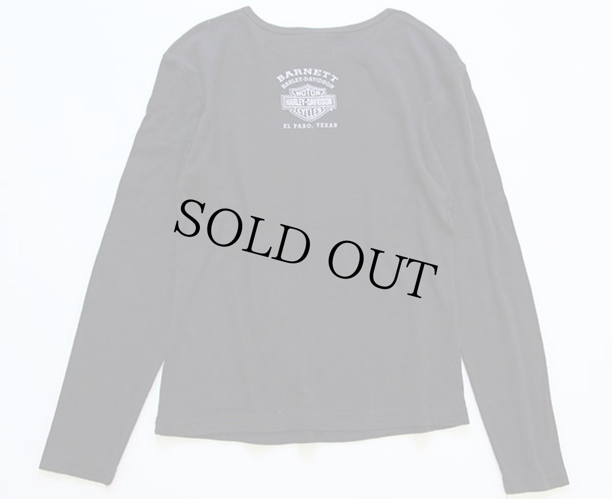 画像2: 90s USA製 HARLEY-DAVIDSONハーレーダビッドソン ダブルライダース 騙し絵 コットン 長袖Tシャツ 黒 (2)