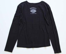 画像2: 90s USA製 HARLEY-DAVIDSONハーレーダビッドソン ダブルライダース 騙し絵 コットン 長袖Tシャツ 黒 (2)